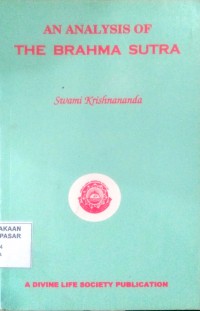 Image of An analysis of the brahma sutra